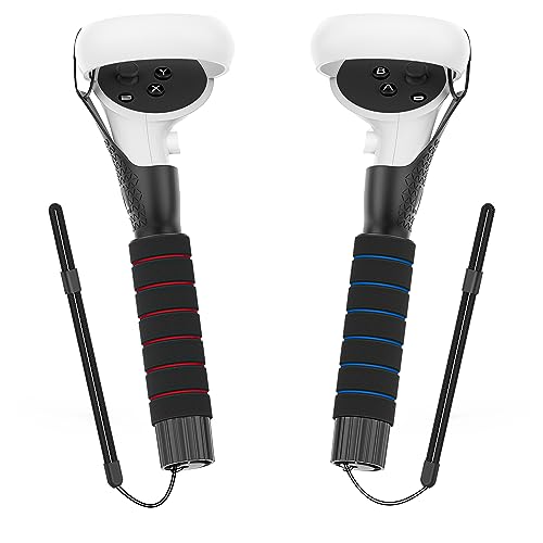 AMVR For Beat Saber Dual Handles Extension Grips Compatible with Quest 2/Quest/Rift S Controllers Playing Beat Saber/Gorilla Tag Games - extension handles