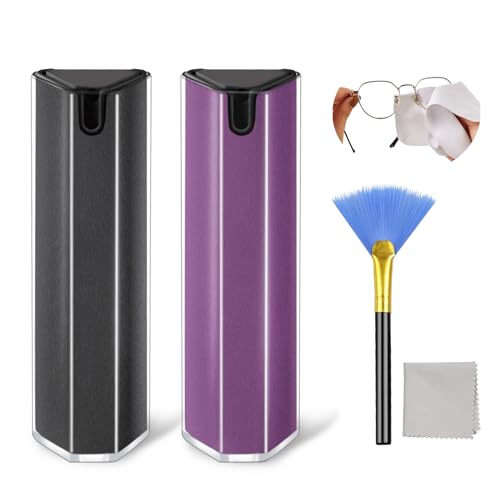 JiaTeums Phone Screen Cleaner Spray, Electronics Touchscreen Cleaning Spray for TV, Laptop, Tablet, PC, Computer Monitor LCD Flat Screens Eyeglasses - 18ml*2 Pack, Grey Purple - 18ml Grey Purple