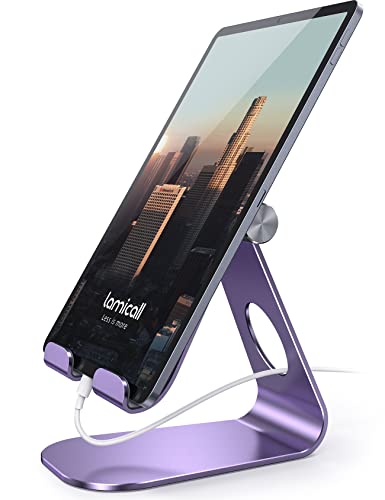 Lamicall Tablet Stand Adjustable, Tablet Stand : Desktop Stand Holder Dock Compatible with Tablet Such as iPad Pro 9.7, 10.5, 12.9 Air Mini 4 3 2, Kindle, Nexus, Tab, E-Reader (4-13") - Purple - Purple