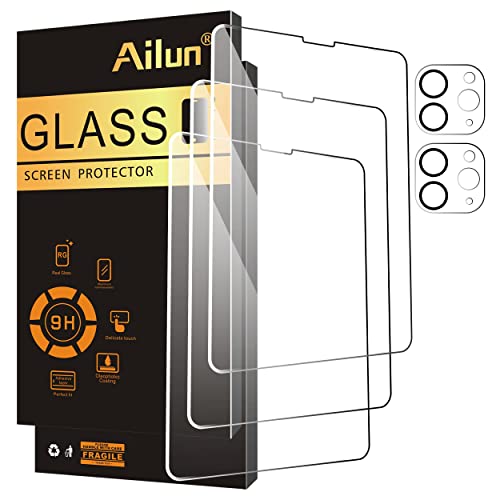 Ailun Screen Protector for iPad Pro 11 inch 2022/2021/2020 (4th/3rd/2nd Generation) 3 Pack + 2 Pack Camera Lens Protector,Tempered Glass,Face ID & Apple Pencil & Case Compatible [5 Pack] - 1