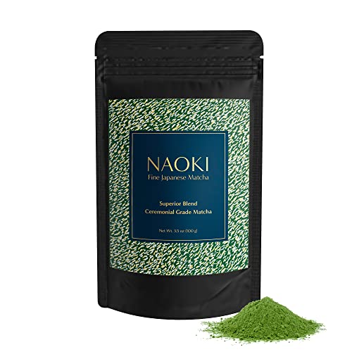 Naoki Matcha Superior Ceremonial Blend – Authentic Japanese First Harvest Ceremonial Grade Matcha Green Tea Powder from Uji, Kyoto (100g / 3.5oz) - 3.52 Ounce (Pack of 1)
