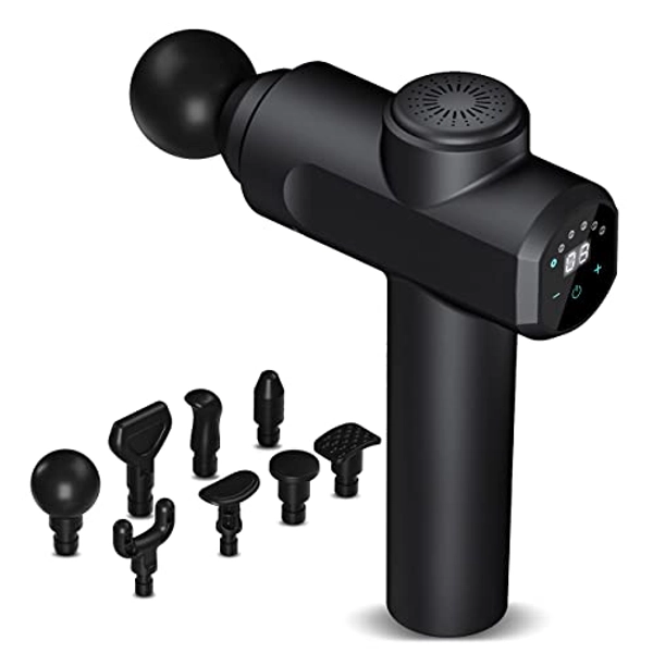 Kelices Massage Gun Deep Tissue Percussion Handheld Body Back Muscle Massager with 8 Massage Heads and LCD Touch Screen for Athletes