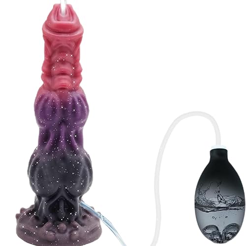 9.6" Squirting Dildo Monster Dildo, Tentacle Dildo Fantasy Dildo Ejaculating Toy with 2 Big Knot, Dragon Dildo Knotted Dildo with Strong Suction Cup, Silicone A Dildo Adult Sex Toys for Women Men