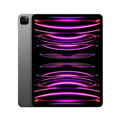Apple iPad Pro 12.9-inch (6th Generation): with M2 chip, Liquid Retina XDR Display, 1TB, Wi-Fi 6E + 5G Cellular, 12MP front/12MP and 10MP Back Cameras, Face ID, All-Day Battery Life – Space Grey - Wi-Fi + Cellular - 1TB - Space Grey