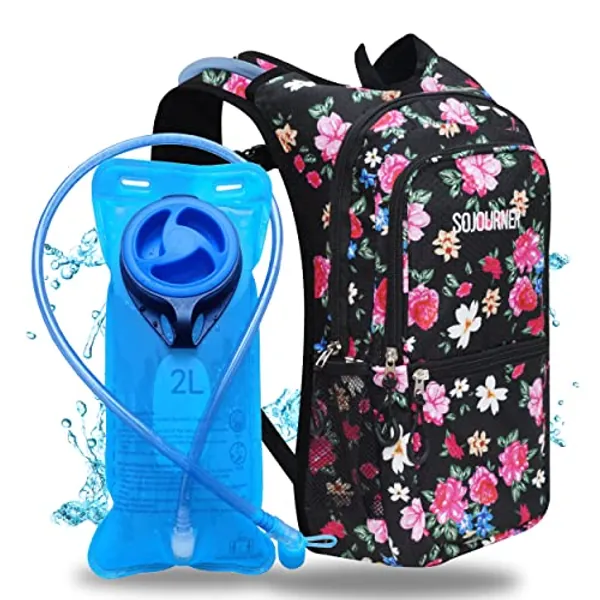 Sojourner Hydration Pack, Hydration Backpack - Water Backpack with 2l Hydration Bladder, Festival Essential - Rave Hydration Pack Hydropack Hydro for hiking, running, biking, festival gear