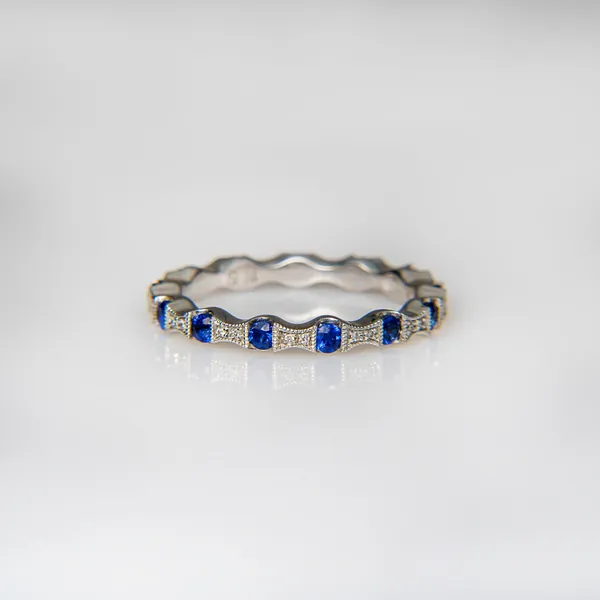 14k White Gold Sapphire (.75ct.) Ring