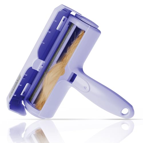 ORDORA Pet Hair Remover for Couch, Reusable Dog Hair Remover Roller for Dog & Cat, Self-Cleaning, No Adhesive or Sticky Tape Needed, Perfect Fur Remover for Couch (Violet) - Violet