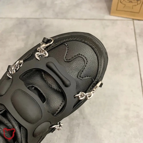 Black Goth Leather Ankle Boots - black / 7.5