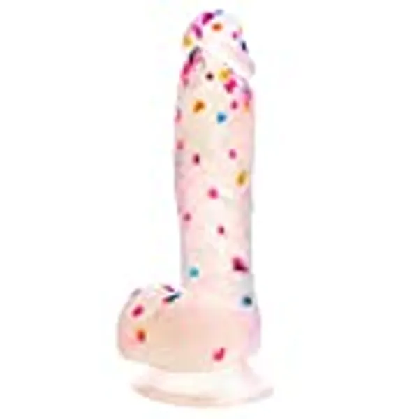 7.6 Inch Colorful Liquid Realistic Dildos, Human Safety Material,Medical Silicone, with Powerful Suction Cups, Suitable for Women/Men/Gay, Adult Toys for Women or Beginer