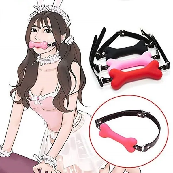 Bone Dog Gag Silicone Mouth couple Games Slave Bondage Cosplay