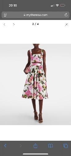 Floral cotton midi skirt