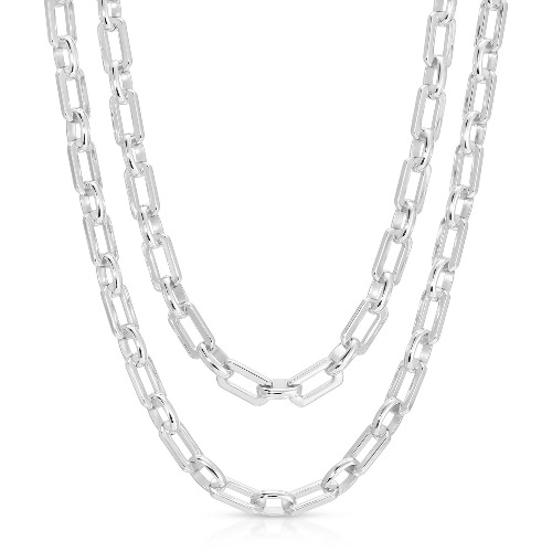 LIV DOUBLE CHAIN NECKLACE - SILVER / 18” & 20”