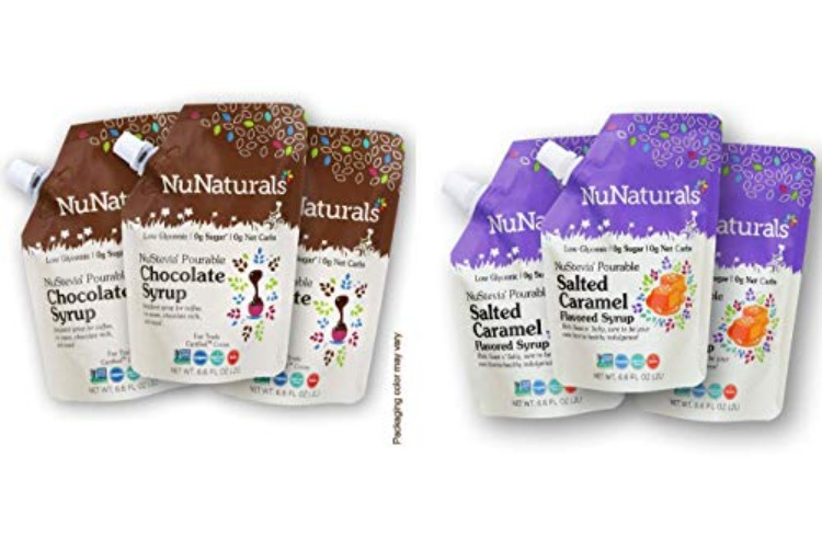 Bundle & Save. NuNaturals All Natural Chocolate Syrup 3 Pack 6.6 Ounce + NuNaturals Salted Caramel Syrup 3 Pack 6.6 Ounce together in one convenient Bundle…