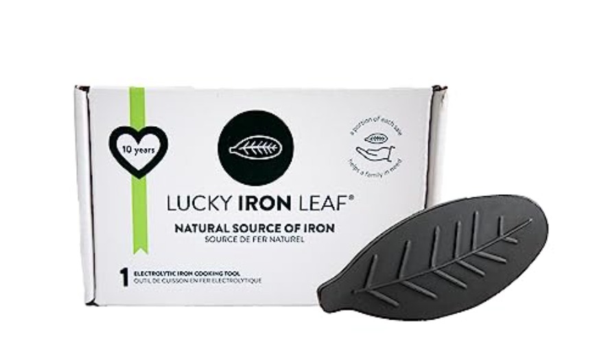 Lucky Iron Leaf Ⓡ A Natural Source of Iron - The Original Cooking Tool to Add Iron to Liquid-Based Meals, Reduce Iron Deficiency Risks - an Iron Supplement Alternative, Ideal for Menstruators & Vegans - 1-Leaf