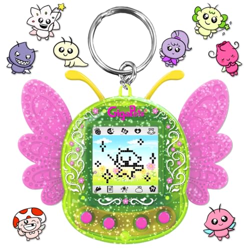Giga Pets Pixie Virtual Pet Electronic Toy (Green), Upgraded Nostalgic 90s Toy, 8 Different Pixie Evolutions, Collect Elements, Cast Spells, Craft Potions, for Kids of All Ages - Pixie Green