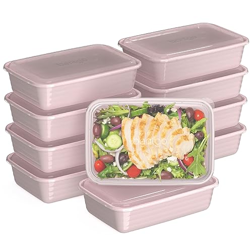 Bentgo 20-Piece Lightweight, Durable, Reusable BPA-Free 1-Compartment Containers - Microwave, Freezer, Dishwasher Safe - Blush Pink - Blush Pink