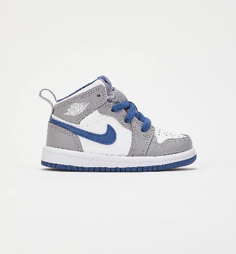 Air Jordan 1 Mid Infant Toddler Lifestyle Shoe - Blue/Grey | 9