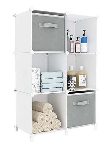 HOMIDEC Bathroom Organizer Cube Storage Organizer Closet Storage Cube Shelf Storage Bookcase Bookshelf - White - 38x38x12''