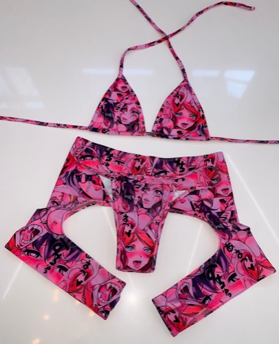 Ahegao chaps bikini set | Small/medium