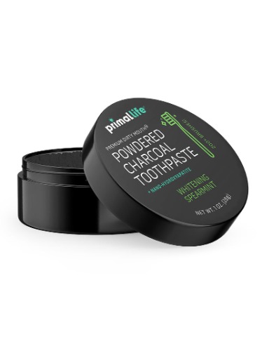 Toothpowder /  Powdered Mineral Toothpaste - Whitening Spearmint (Charcoal) / 1 oz./3 Month