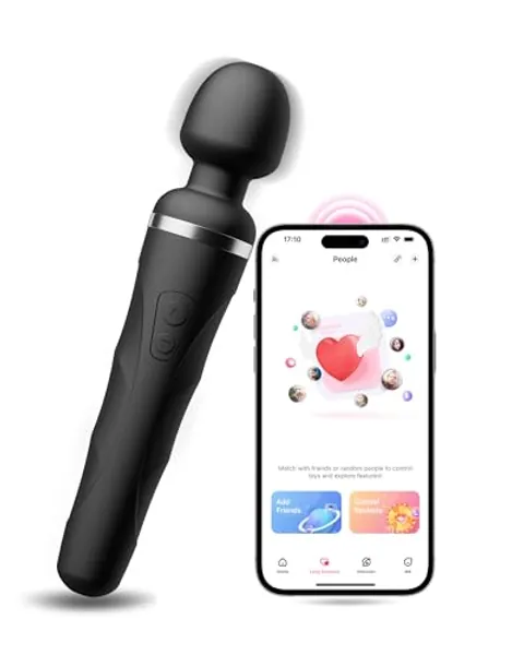 LOVENSE Domi 2 Wand Massager for Women Men, Classic Wand Vibrator, Powerful Stimulator with Dual Rotating Head, Bluetooth App Controlled, Customizable Vibrations Partner Play