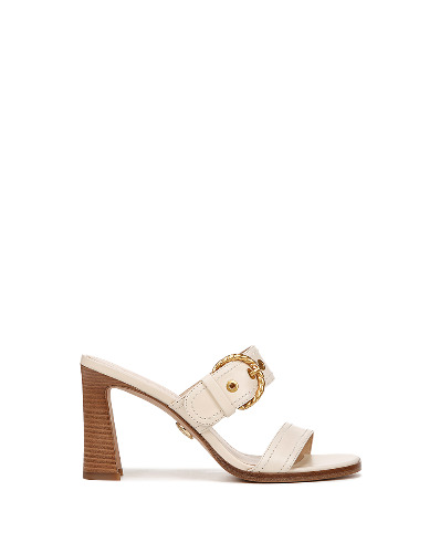 Margaux Leather Buckle Sandal | Ecru / 11
