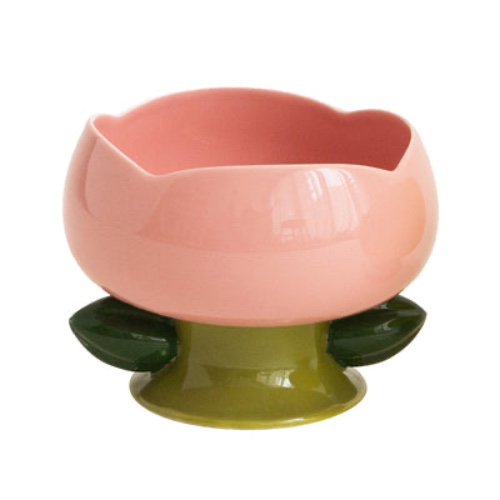 Flower Shape Cat Bowl | Pink Bowl