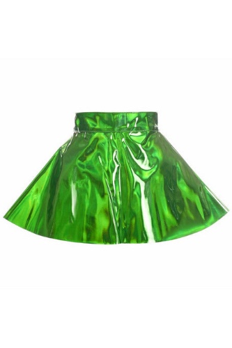 Green Holo Skater Skirt - 3X / green holo
