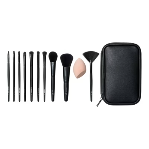 e.l.f. Full Face & Eye Makeup Brush Set With Travel Case - 12pc