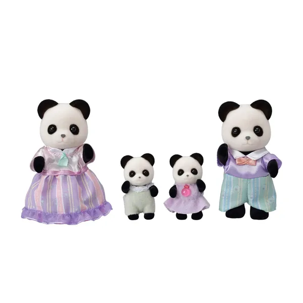 Calico Critters Pookie Panda Family, Dolls, Dollhouse Figures, Collectible Toys with 4 Figures Included - Pookie Panda Family