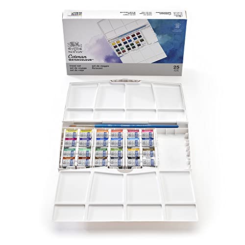 Winsor & Newton Cotman Watercolor Paint Set, 24 Whole Pans
