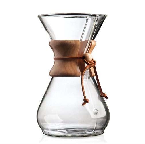 Chemex 8-Cup Wood Neck Coffee Maker - Clear