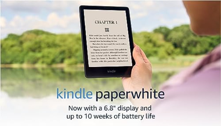 Amazon Kindle Paperwhite (16 GB) – Now with adjustable warm light, 6.8” display, up to 10 weeks of battery life, and 20% faster page turns – Without Lockscreen Ads – Black - Without Kindle Unlimited - 16 GB - Without Lockscreen Ads - Black