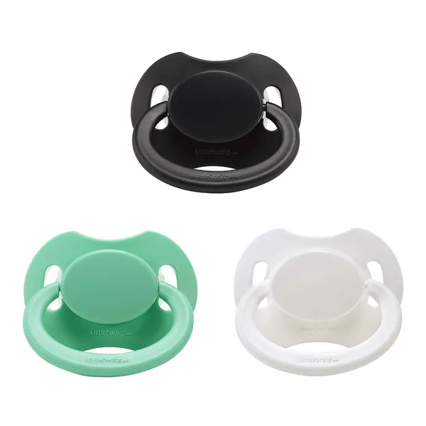 LittleForBig Bigshield Generation-II tamaño adulto Chupete 3 Paci Pack-Blanco Negro Verde