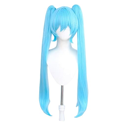 TWHROOQ Hatsune Vocaloid Cosplay Dress, Mesmerizer Blue Maid Hatsune Cosplay Costume for Halloween - One Size - Blue Wig