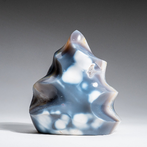 Genuine Polished Blue Chalcedony Orca Stone Flame Freeform (2 lbs)