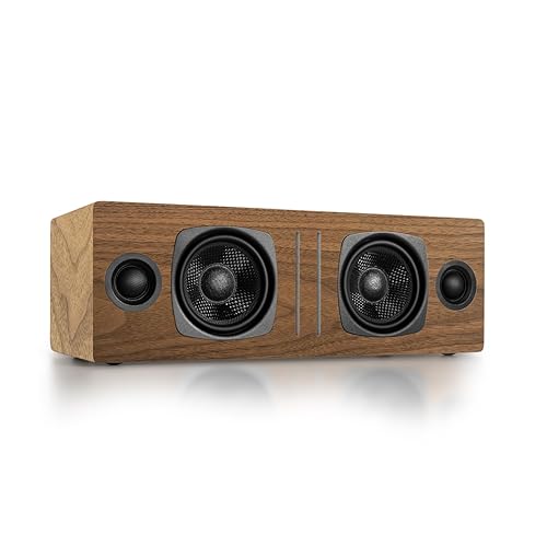 Audioengine All in One A2 Portable Wireless Speaker - Audio with Lossless aptX Bluetooth and Analog Audio Input for Phone, Tablet, and Computers - Walnut - Portable