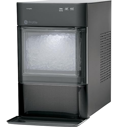 GE Profile Opal 2.0, Chewable Crunchable Countertop Nugget Ice Maker, Scoop included, 38 lbs in 24 hours, Pellet Ice Machine with WiFi & Smart Connected, Black Stainless Steel - Opal 2.0 - Black Stainless