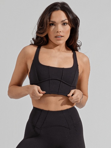 Corset Crop - Onyx Black | S