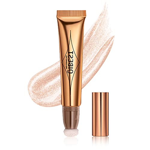 Paminify Liquid Highlighter Beauty Wand, Highlight Bronzer Stick with Cushion Applicator,Smooth Shimmer Finish,Lightweight Super Silky Cream Face Illuminator Makeup Stick,Cruelty-free,04 Pearl White - 04 Pearl White