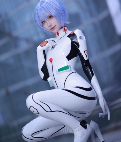 Rei Ayanami white suit latex