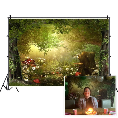 Leowefowa 7x5ft Vinyl Spring Backdrop Fairy Enchanted Flower Fairytale Forest Jungle Woodland Photo Background for Party Photo Shoots Newborn Baby Kids Studio Props Photography Backdrops - 7x5ft