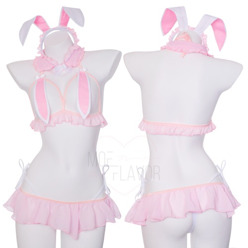 Blush Bunny Ears Lingerie | Black / M/L
