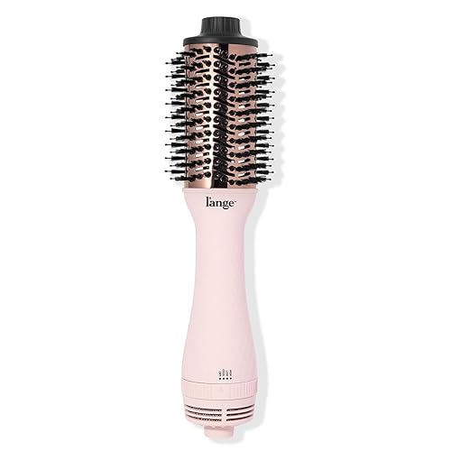 L'ANGE HAIR Le Volume 2-in-1 Titanium Blow Dryer Brush | Hot Air Brush in One with Oval Barrel | Hair Styler for Smooth, Frizz-Free Results for All Hair Types (Blush - 60 mm) - (Blush - 60mm)
