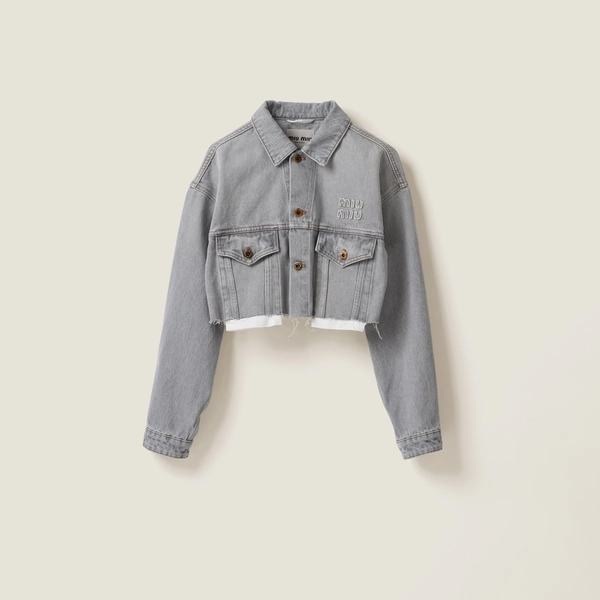 Denim blouson jacket
