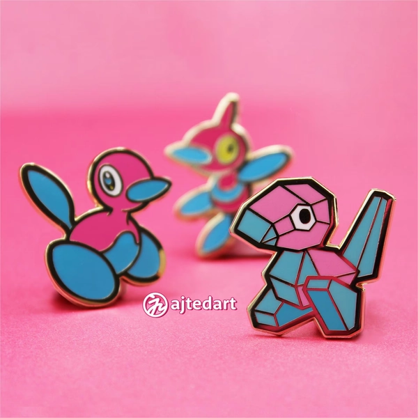 Porygon, Porygon2 & PorygonZ Enamel Pins