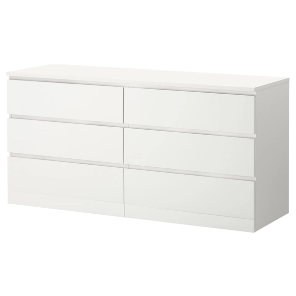 MALM Cómoda c/6 gavetas - branco 160x78 cm