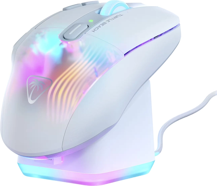 Turtle Beach - Kone XP Air Wireless Optical Gaming Mouse with Charging Dock and AIMO RGB Lighting - Wireless - White