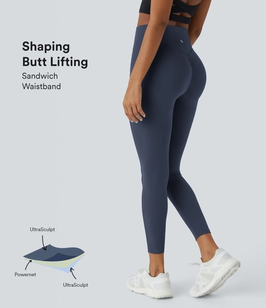  SoCinched - Po-Lifting-Leggings mit hohem Bund, Bauchkontrolle, Seitentaschen, formendes Training, UltraSculpt-Leggings