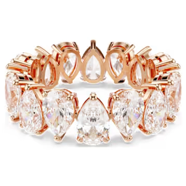 Matrix Vittore ring, Pear cut, White, Rose gold-tone finish